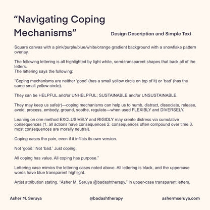 Navigating Coping Mechanisms Digital Artwork - Illustrated Infographic