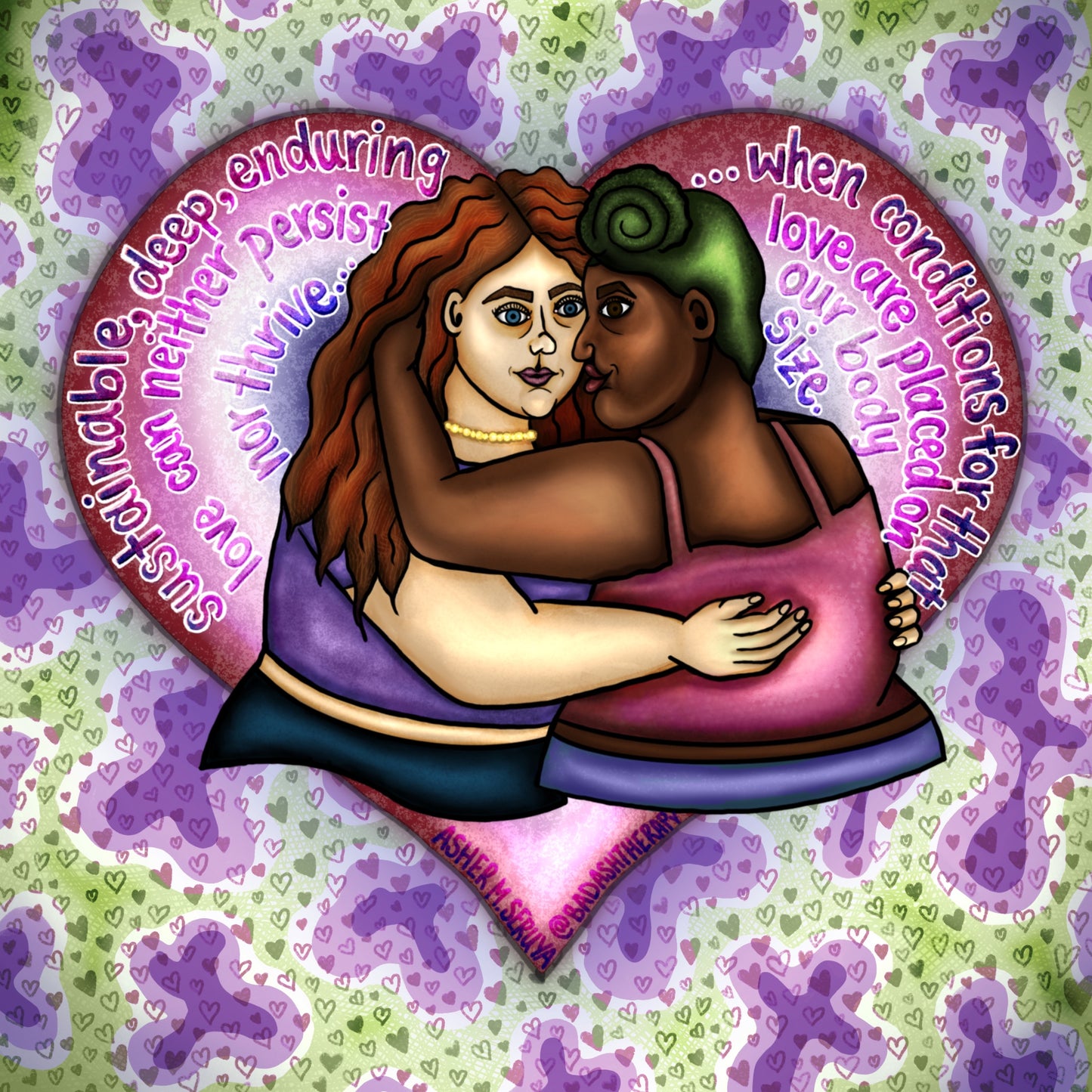 Weight-Inclusive Love Digital Artwork - Art & Illustration