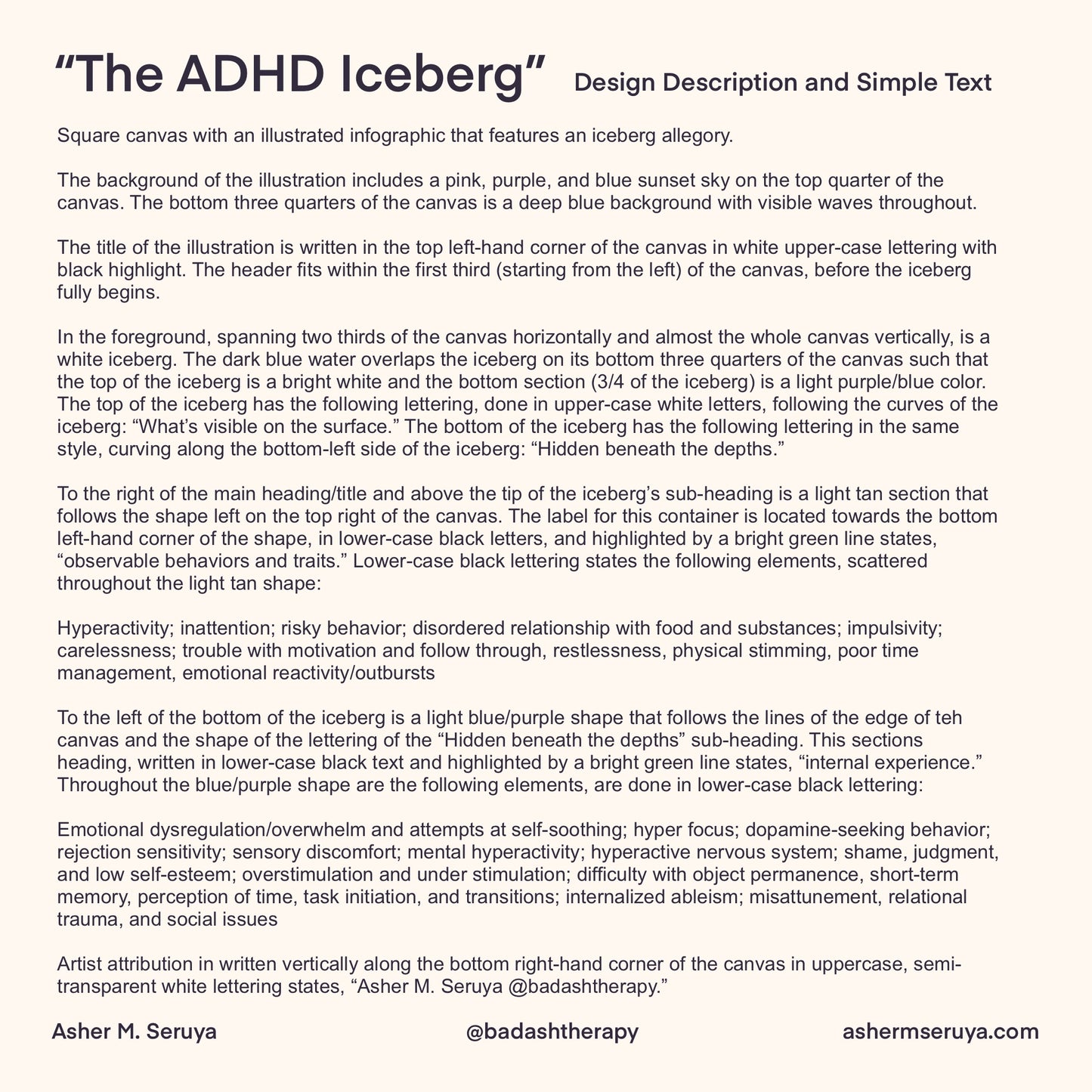 The ADHD Iceberg - Illustrated Infographic