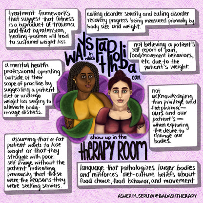 Weight Stigma in the Therapy Room Digital Artwork - Illustrated Infographic
