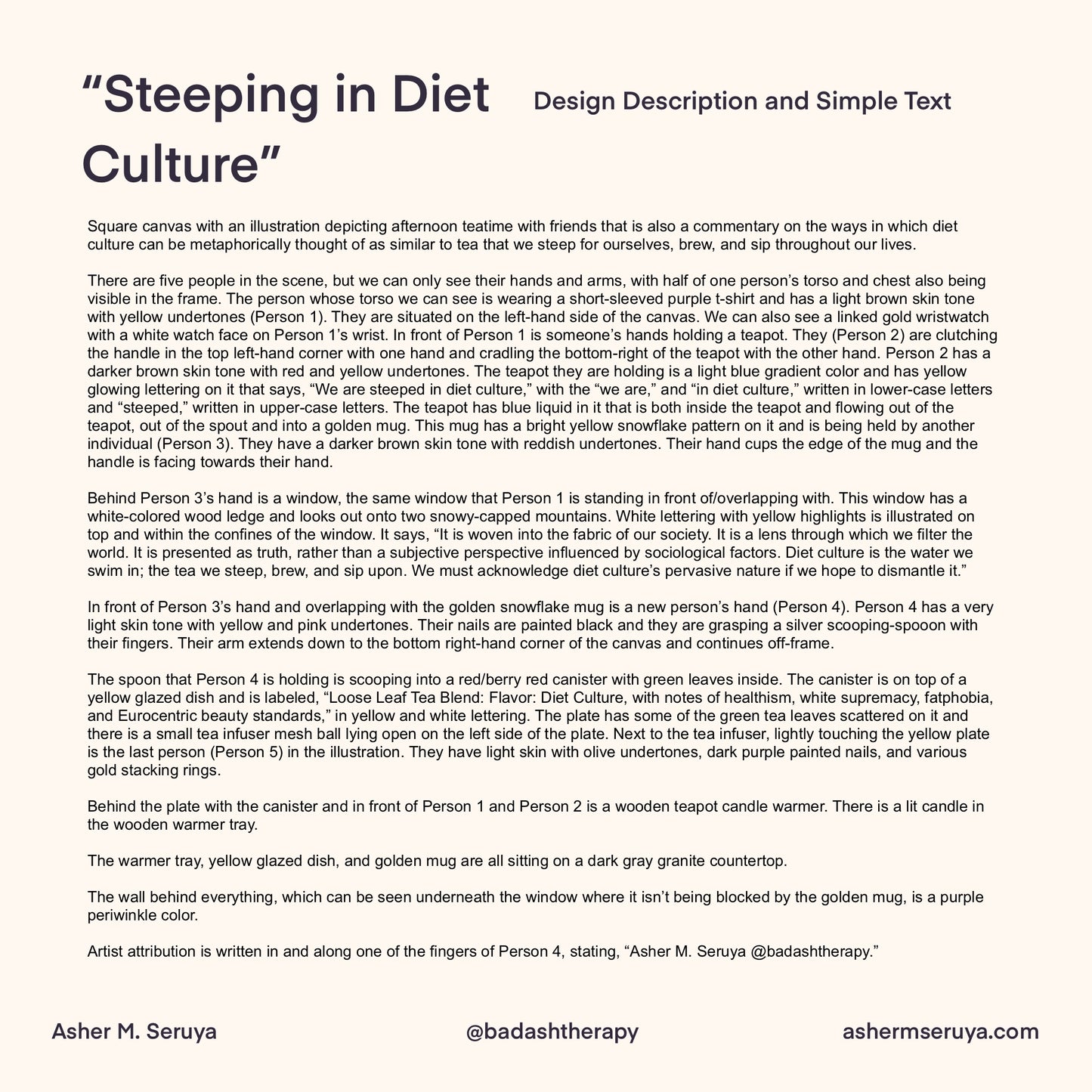 Steeping in Diet Culture - Art & Illustration