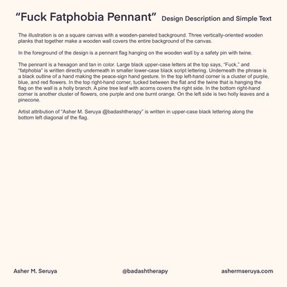 Fuck Fatphobia Pennant Digital Artwork - Art & Illustration