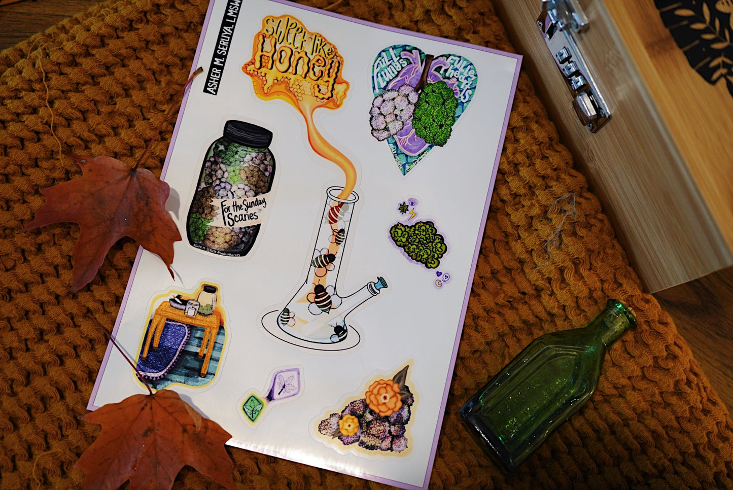 Cannabis Themed Sticker Sheet